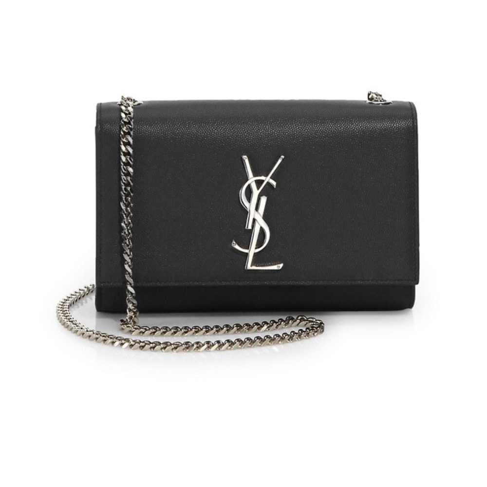 SAINT LAURENT Kate Medium Chain Bag In Grain De Poudre Embossed Leather